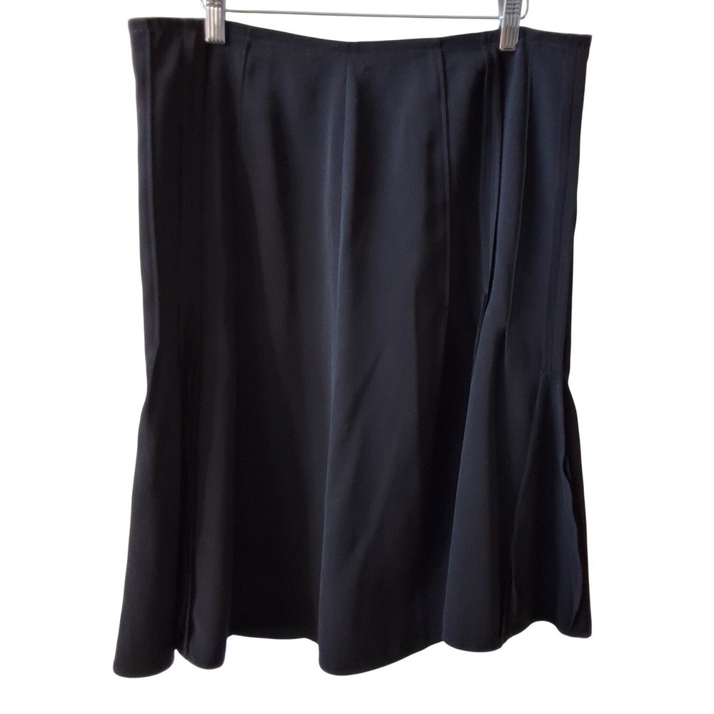 Philippe Adec 10 Pleated A-Line Knee Length Skirt Office Workwear Casual Modest‎